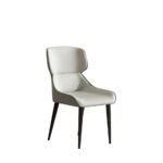 餐厅意式极简靠背椅简约餐厅凳子软靠餐椅 (灰色坐面)