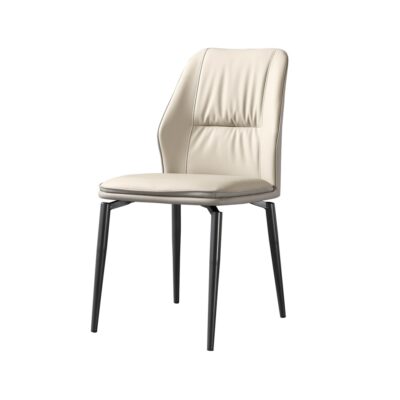 意式极简风格餐椅 餐厅简约西皮软包无扶手餐椅