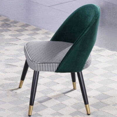 轻奢时尚实木脚底部 碳素钢内架 餐椅