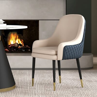 家用实木餐椅后现代轻奢简约靠背环保皮餐椅