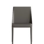 极简风格 家用皮艺餐椅 餐厅椅子靠背椅咖啡厅马鞍皮餐椅(深灰色)