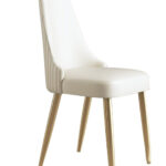 轻奢餐椅家用靠背椅书房美甲化妆椅意式创意餐厅网红皮椅子(米白色)