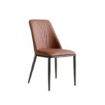 意式极简风格餐椅 家用餐厅西皮软包无扶手餐椅