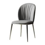 简约家用仿皮软包椅意式极简餐椅(灰色)