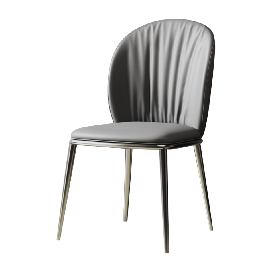 简约家用仿皮软包椅意式极简餐椅(灰色)