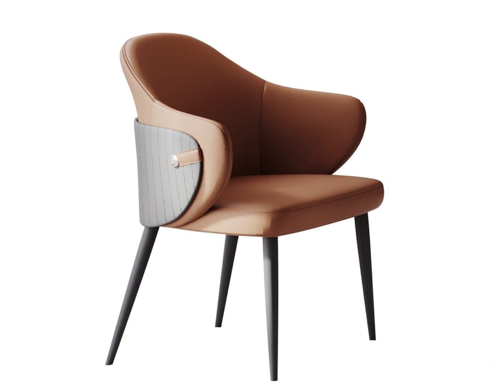 简约时尚皮艺软包椅极简风餐厅靠背扶手餐椅