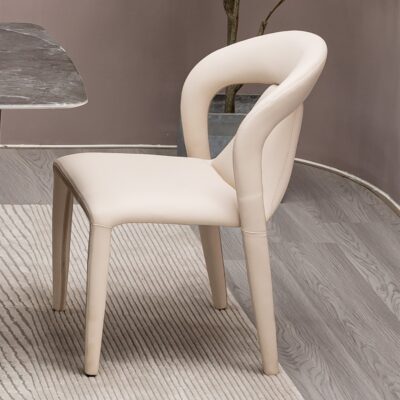 简约创意软包无扶椅家用极简猫抓皮餐椅