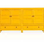 寂美系列 侘寂风大容量收纳柜榆木喷漆做旧餐厅客厅餐边柜