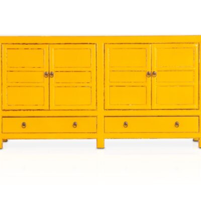 寂美系列 侘寂风大容量收纳柜榆木喷漆做旧餐厅客厅餐边柜