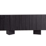 迪多那系列 侘寂风家用餐厅客厅碳黑色榆木实木储物餐边柜