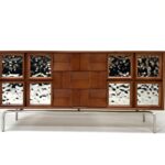 中古风系列 粼影餐边柜创意中古风不锈钢镜面锻打装饰电收纳柜