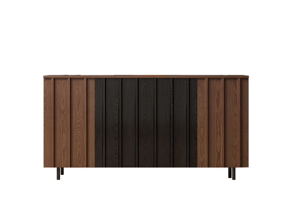 简约复古家用客厅餐厅双拼色收纳柜中古风餐边柜