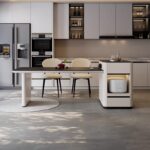 意式极简多功能岛台简约家用12mm哑光纯黑岩板台面多用一体岛台