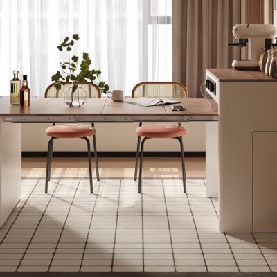 中古风大小户型家用客厅餐厅创意个性可伸缩岛台