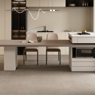 简约大气家用餐厅餐桌意式极简5cm吊边岩板桌面可伸缩带充电一体岛台