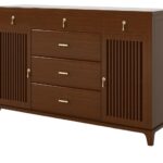 新中式小乌金木长方形多空间储物餐厅餐边柜