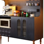 中古风系列 简约客厅白蜡木四叶草洞洞板餐边柜