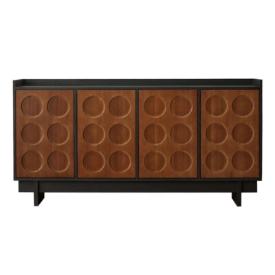 中古风系列 贝拉餐边柜简约创意创意黑色中古色双拼餐边柜