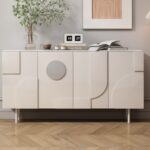 简约大气12mm云朵玉超晶石台面收纳柜极简客厅餐厅烤漆工艺餐边柜