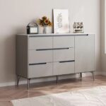 意式极简12mm亮光香奈儿客厅餐厅餐边柜烤漆工艺收纳柜