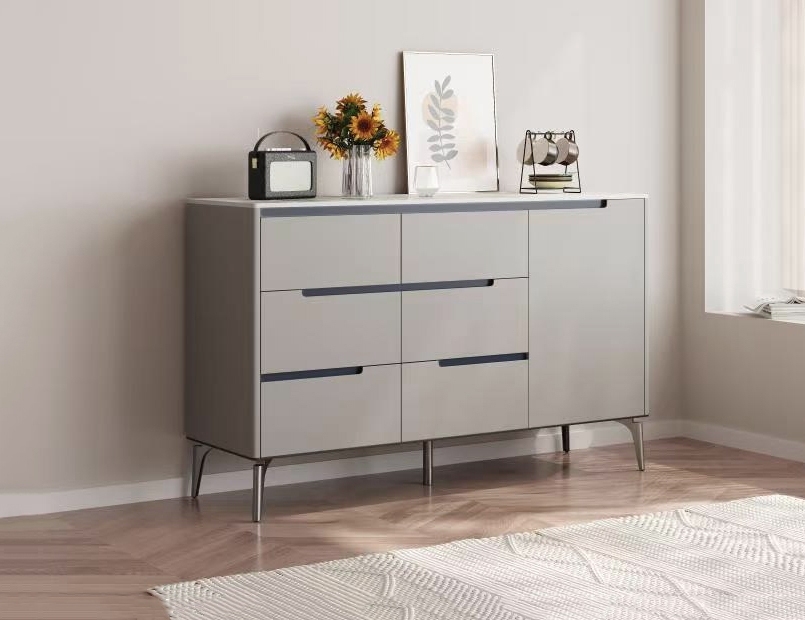 意式极简12mm亮光香奈儿客厅餐厅餐边柜烤漆工艺收纳柜