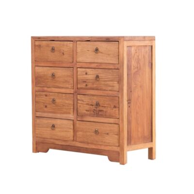 寂美系列 简约创意榆木做旧做粗风化实木储物柜侘寂风家用餐厅客厅八斗柜