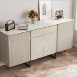 轻奢时尚12mm云朵玉超晶石面餐边柜客厅餐厅收纳储物柜