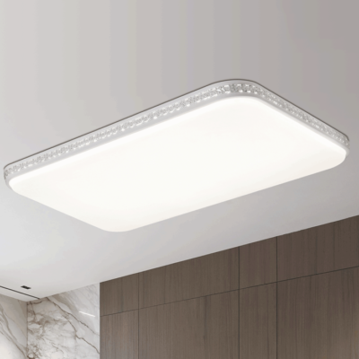 现代简约三色变光长方形吸顶灯 家用客厅照明主灯