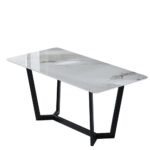 爆品系列 设计师款 concorde 意式极简家用大气直角餐桌亮光岩板长餐桌