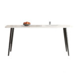 极简亮光岩板简约时尚餐桌长方形餐桌(单岩板 羊脂白玉)