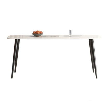 极简亮光岩板简约时尚餐桌长方形餐桌(单岩板 羊脂白玉)