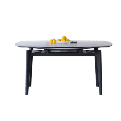 意式极简风亮光雪山石岩板餐桌简约小户型折叠功能餐桌