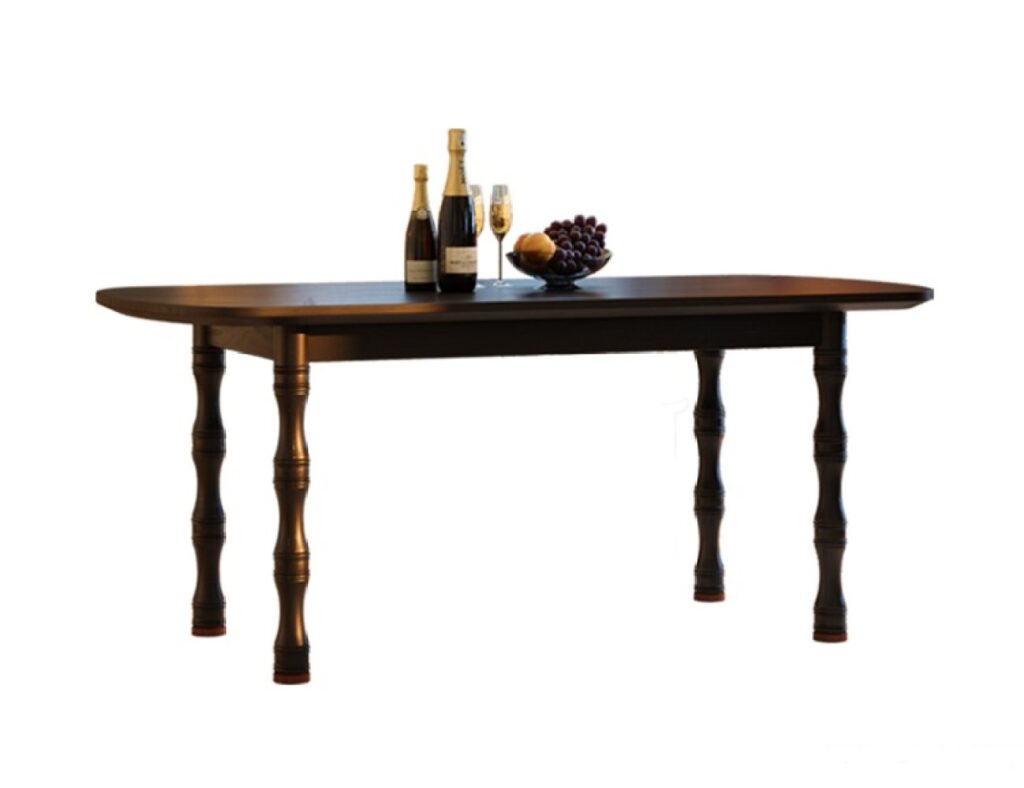 中古风系列竹节餐桌 复古中古风大小户型餐厅白蜡木长餐桌