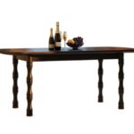 中古风系列竹节餐桌 复古中古风大小户型餐厅白蜡木长餐桌