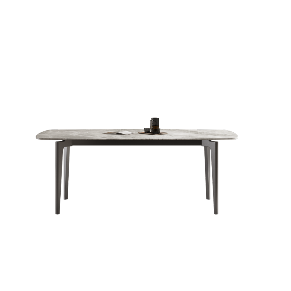 意式极简长方形餐台 餐厅时尚意大利灰超晶石餐桌 意式极简长方形餐台 餐厅时尚意大利灰超晶石餐桌