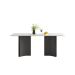 意式极简12mm亮光雪山白岩板餐桌个性时尚家用长餐桌