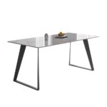 意式个性家用防撞圆角餐台时尚极简亮光岩板餐桌