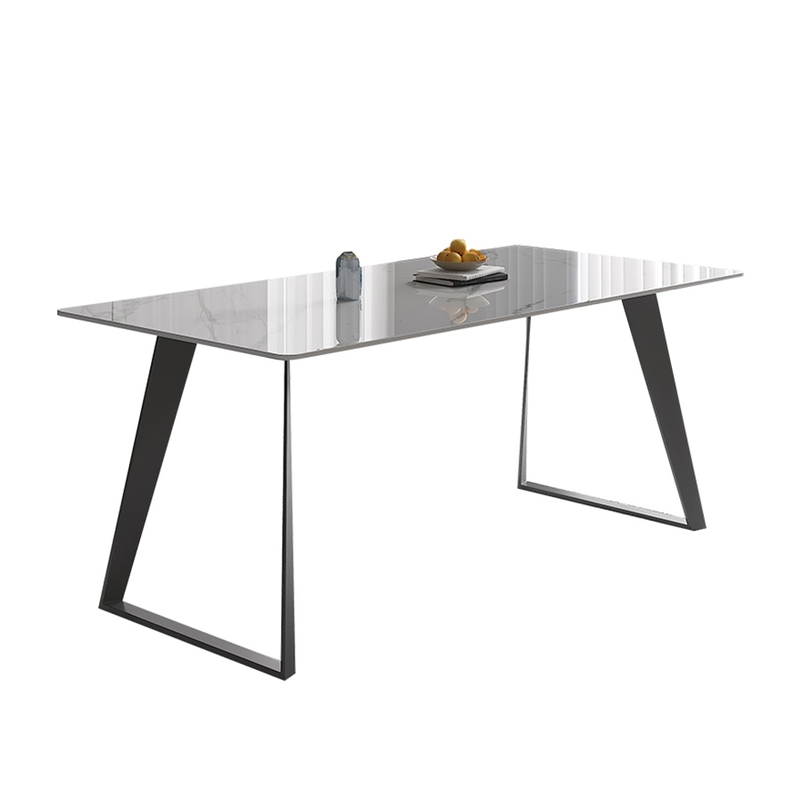 意式个性家用防撞圆角餐台时尚极简亮光岩板餐桌 意式个性家用防撞圆角餐台时尚极简亮光岩板餐桌