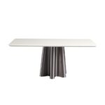 极简风格 餐厅家用卡里冰玉人造大理石长餐桌