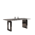 戒指餐桌 简约家用客厅小户型长方形亮光星河灰超晶石餐台