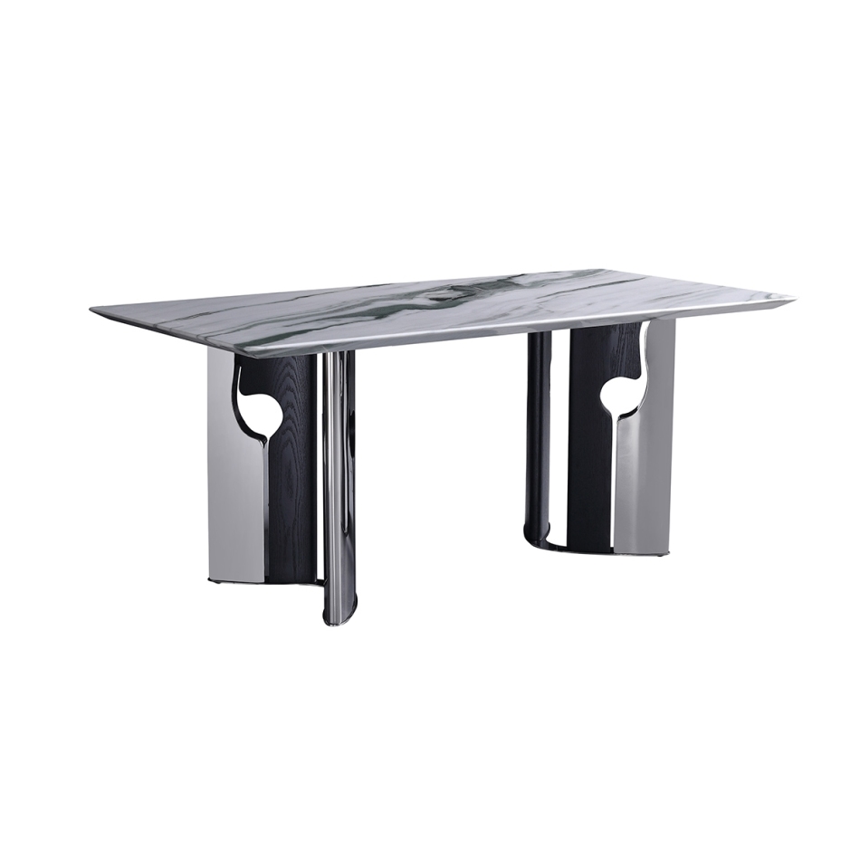 餐厅家用烟影流香人造大理石全封实木底板长餐桌 餐厅家用烟影流香人造大理石全封实木底板长餐桌