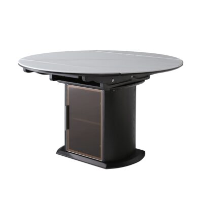 极简微晶石台面餐桌 家用功能可伸缩折叠储物餐台