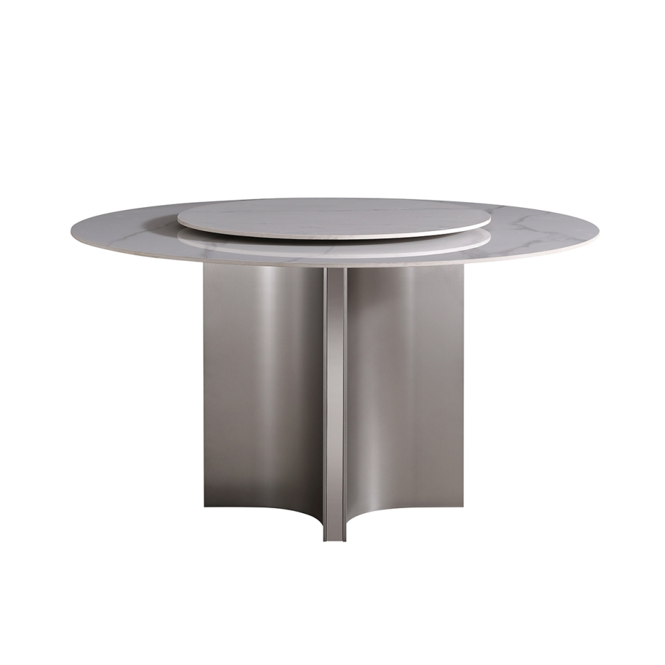 意式极简风大小户型含转盘圆桌 家用餐厅12mm亮光雪山白岩板餐桌 意式极简风大小户型含转盘圆桌 家用餐厅12mm亮光雪山白岩板餐桌