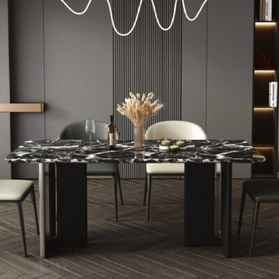 极简风家用餐台 简约餐厅加厚大理石台面餐桌