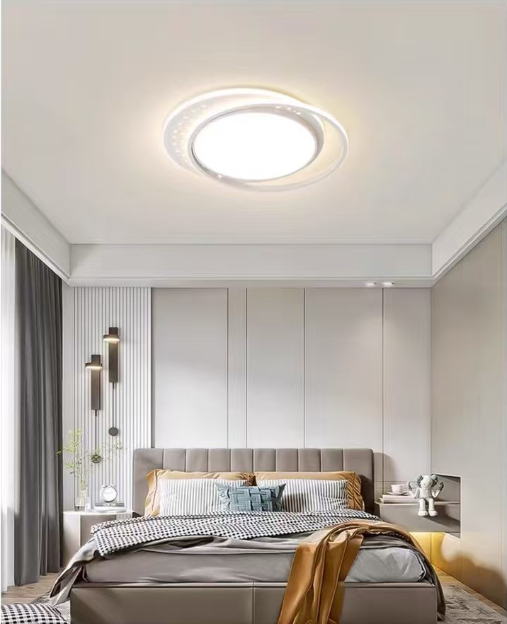 吸顶灯系列 创意简约小圆星空白吸顶灯卧室照明灯