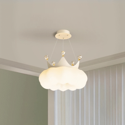 吊灯系列 奶油风温馨简约皇冠南瓜灯家用卧室吊灯