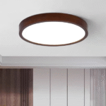 吸顶灯系列 中古风客厅照明灯 卧室书房胡桃木色吸顶灯