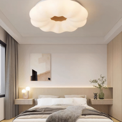 吸顶灯系列 现代温馨浪漫中木南瓜吸顶灯卧室书房吸顶灯