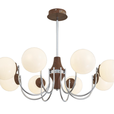 现代简约铁艺吊灯 客厅家用灯具三色变光玻璃主灯