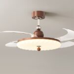 风扇吊灯系列 复古中古风温馨餐厅卧室六档调节风扇吸顶灯 遥控+语音智能照明灯